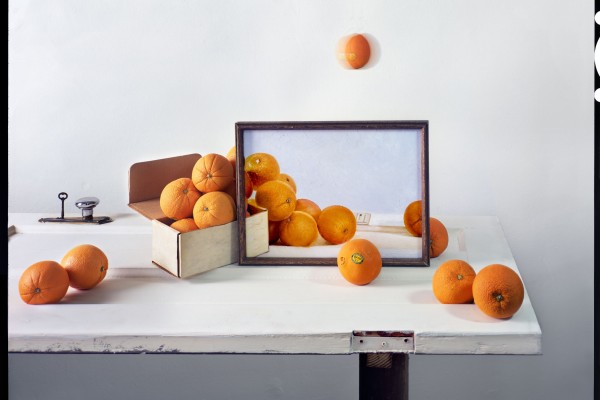 ⓒ John Chervinsky, Oranges, Box and Painting on Door, 2010.jpg